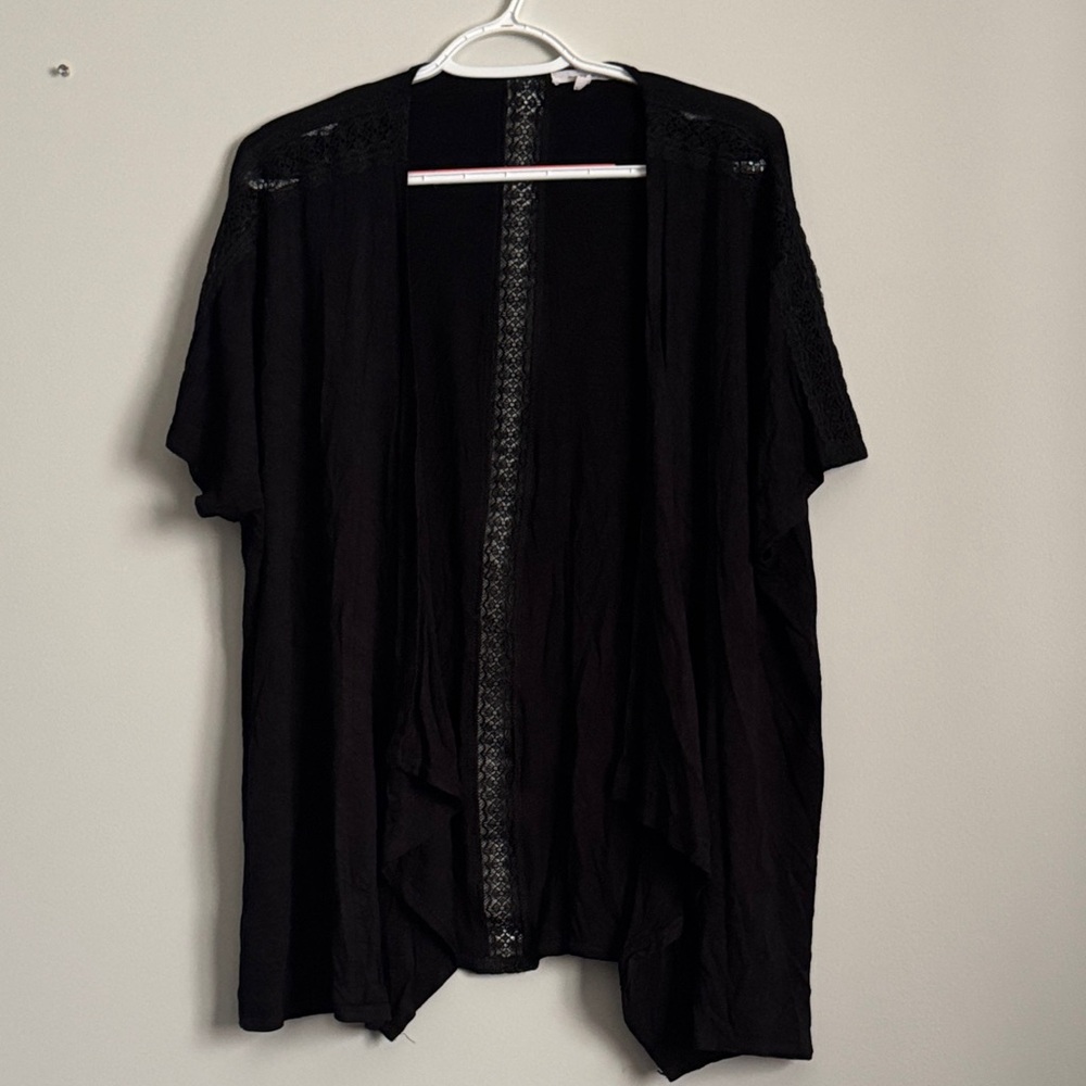 Maurices Black Lightweight Open-Front Camisole Cover-Up